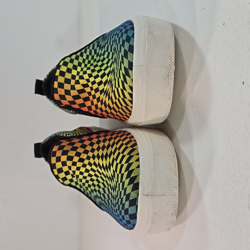 Skechers multicolor rainbow checkerboard Slip-On Sneakers - Picture 4 of 13